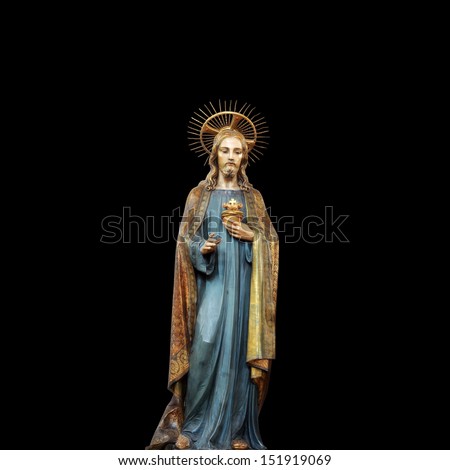 Concept statue of jesus religion,symbol,silhouette on background black, Christ,face,metaphor,religious,Jesus,faith,prayer,god,belief, church