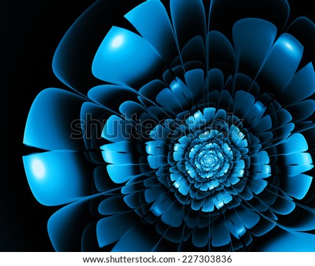 fractal fantasy blue flower