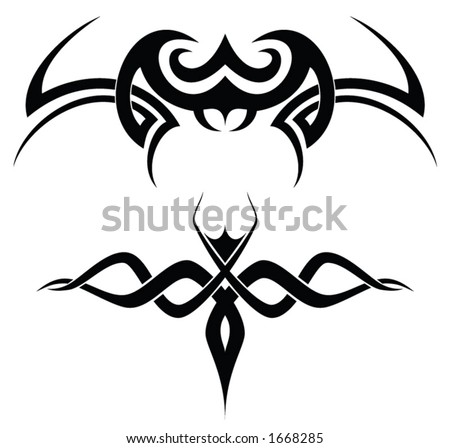 stock vector A couple a tribal tattoo vector shapes