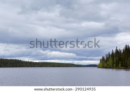 A cloudy day at the lake in Northern part of Finland.