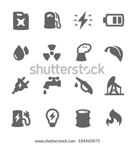 Simple set of energy related vector icons for your design Simple set of energy related vector icons for your design
