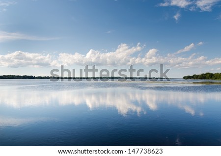 Lake Landscape With Cloud Reflections