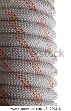 Hank nylon rope isolated on white