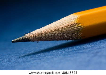 Macro of sharpened lead pencil
