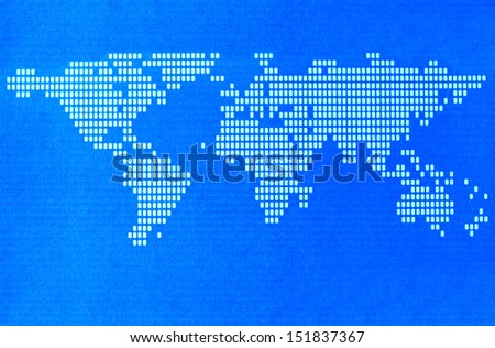 World map on paper for background