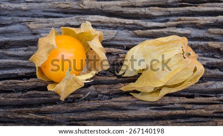 cape gooseberry on wooden background