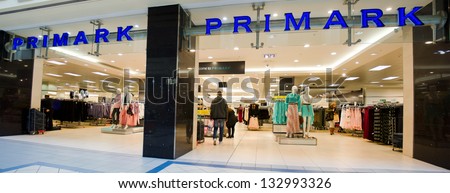OXFORD, ENGLAND - FEBRUARY 28: the entrance to a Primark store on February 28, 2013 in Oxford, England. Primark, the clothes retailer, had revenues of £3.5bn for the year to September 15, 2012.