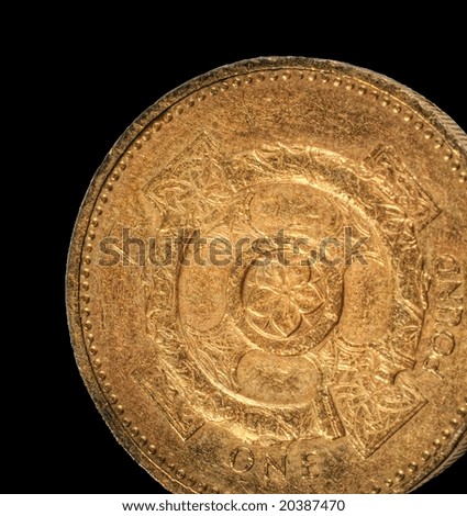 Pound coin rolling away representing credit crunch