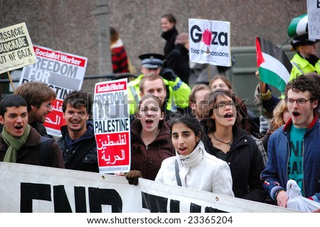 EDINBURGH - JANUARY 15: Students protest the Israeli siege of Gaza January 15th, 2009 at The University of Edinburgh in Edinburgh, Scotland.