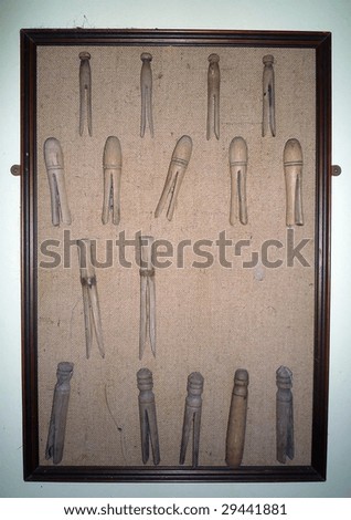 Vintage peg board in laundry