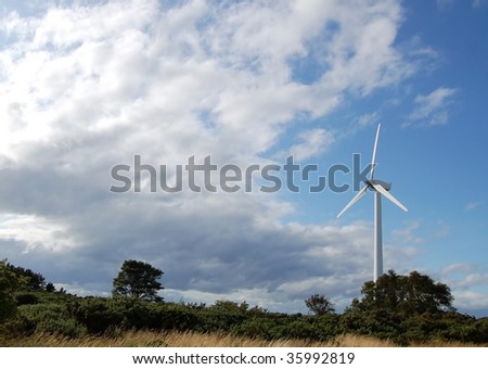 Wind turbine in rural location