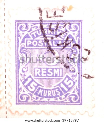TURKEY - CIRCA 1961: A stamp printed in Turkey shows 15 kurus, series, circa 1961