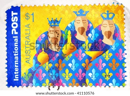 AUSTRALIA - CIRCA 2004: A stamp printed in Australia shows image of the Three Wise Men, series, circa 2004