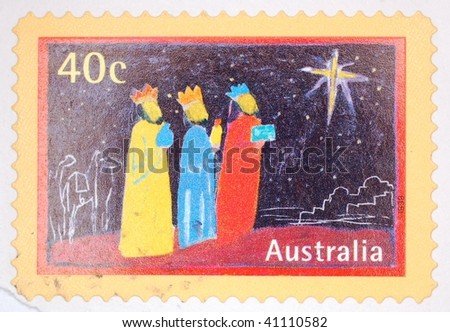 AUSTRALIA - CIRCA 1998: A stamp printed in Australia shows image of the Three Wise Men, series, circa 1998