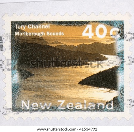 NEW ZEALAND - CIRCA 2007: A stamp printed in New Zealand shows image of Tory Channel in the Marlborough Sounds, series, circa 2007