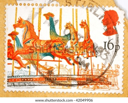 UNITED KINGDOM - CIRCA 1983: A stamp printed in the UK shows image of a carousel, series, circa 1983