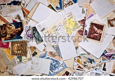 World stamps; communication/mail background theme