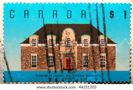 CANADA - CIRCA 1995: A stamp printed in Canada shows image of a public library in Toronto, circa 1995