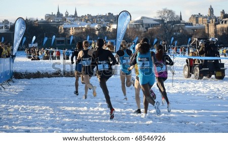 EDINBURGH - JANUARY 8: athletes compete in the womens international and Scottish inter-district race of the Bupa Great Edinburgh Cross Country event on January 8, 2011 in Edinburgh, Scotland.