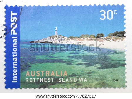 AUSTRALIA - CIRCA 2007: A stamp from Australia shows image of Rottnest Island in Western Australia, circa 2007