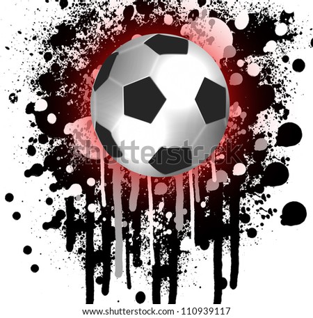 high quality isolated soccer ball and grunge background