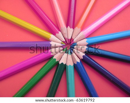 flower shape made of pencils