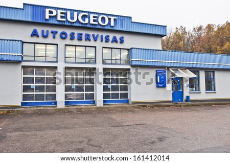 VILNIUS, LITHUANIA - OCTOBER 24: TELE2 company on October 24, 2013 in Vilnius, Lithuania. Peugeot is a French car brand, part of PSA Peugeot CitroÃ?Â«n..
