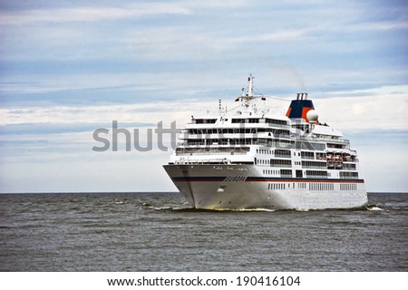 LITHUANIA - JULY 01 : Cruise liner EUROPA in Baltic Sea on July 01 , 2012 , Lithuania.
