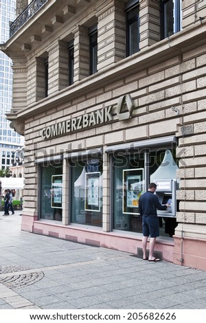 FRANKFURT,GERMANY-JUNE 29: Commerzbank on June29,2014 in Frankfurt, Germany.Commerzbank AG is a German global banking and financial services company with its headquarters in Frankfurt.
