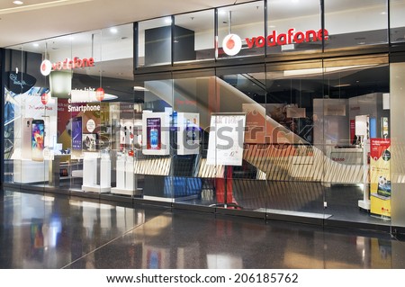 FRANKFURT,GERMANY-JUNE 29:VODAFONE store on June 29 in Frankfurt, Germany.As of 2011 Vodafone Germany had 36.6 million mobile customers.