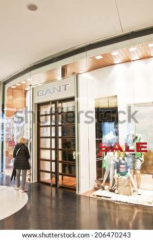 FRANKFURT,GERMANY-JUNE 29:Gant store on June 29,2014 in Frankfurt, Germany.