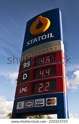 LITHUANIA - SEPTEMBER 25: STATOIIL logo on September 25,2014 in Lithuania.Statoil is an international energy company present in more than 30 countries around the world.