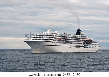 LITHUANIA- JUNE 26:cruise liner in the Baltic sea on June 26,2012 in Lithuania.