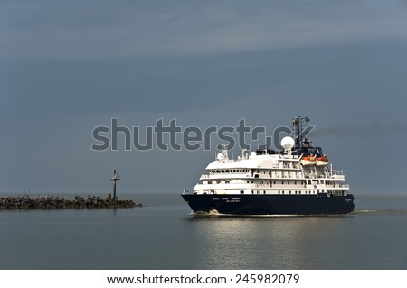 KLAIPEDA,LITHUANIA- JULY 06 cruise liner in port on July 06,2012 in Klaipeda,Lithuania.MS Island Sky is one of our two flagships and one of the finest small ships in the world