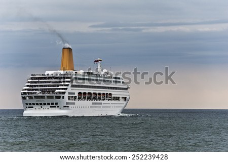 KLAIPEDA,LITHUANIA-AUG 13:cruise liner ORIANA in the Baltic sea on August 13,2012 in Klaipeda,Lithuania.