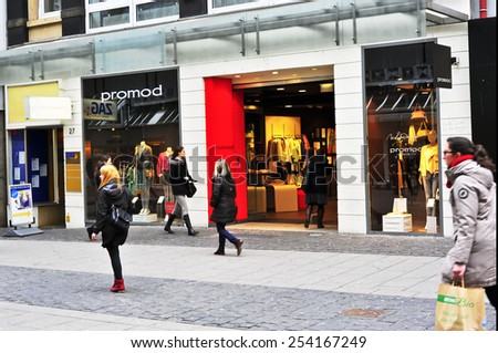WIESBADEN,GERMANY-FEB 18:PROMOD store on February 18,2015 in Wiesbaden,Germany.Promod is an originally French chain of women\'s fashion stores, created in France in 1975