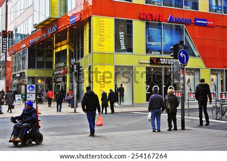 WIESBADEN,GERMANY-FEB 18:SATURN store on February 18,2015 in Wiesbaden,Germany.Saturn is a German chain of electronics stores, now found in several European countries.