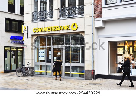 Wiesbaden,GERMANY- FEB 18:COMERC Bank on  February 18,2015 in Wiesbaden, Germany.Commerzbank AG is a German global banking and financial services company with its headquarters in Frankfurt.