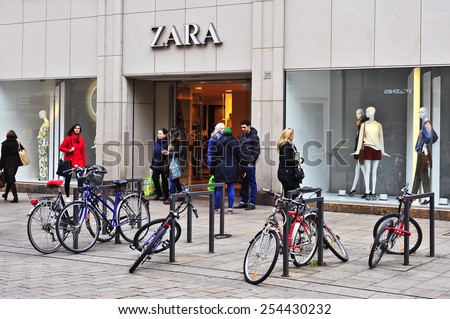 Wiesbaden,GERMANY- FEB 18:ZARA store on  February 18,2015 in Wiesbaden, Germany.Zara is an Spanish clothing and accessories retailer.