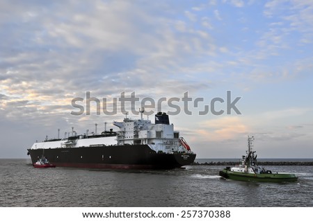 KLAIPEDA,LITHUANIA- MARCH 02:GOLAR SEAL LNG Tanker in port on March 02,2015 in Klaipeda,Lithuania. GOLAR SEAL IMO 9624914 is LNG Tanker, registered in Marshall Islands.