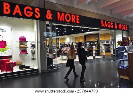 KLAIPEDA,LITHUANIA - MARCH 04: BAGS&MORE store on March 04, 2013 in Klaipeda, Lithuania.