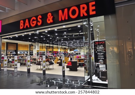 KLAIPEDA,LITHUANIA - MARCH 04: BAGS&MORE store on March 04, 2013 in Klaipeda, Lithuania.