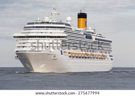 LITHUANIA- MAY 30:cruise liner COSTA PACIFICA in the Baltic sea on May 30,2012 in Lithuania.