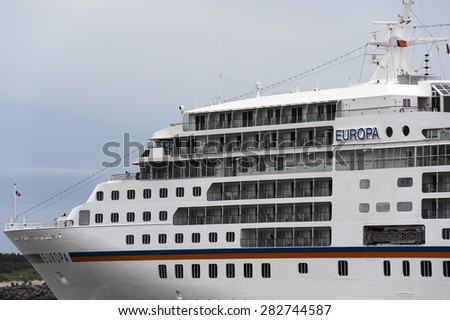 LITHUANIA - JULY 01:Cruise liner EUROPA in in Baltic Sea on July 01,2012 in Lithuania.