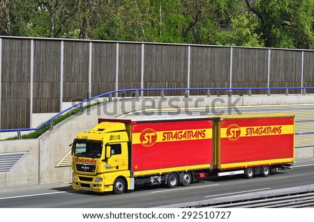 FRANKFURT,GERMANY-APRIL 24: MAN truck on April 24,2015 in Frankfurt,Germany