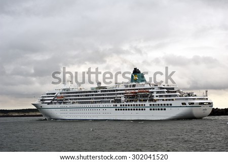 KLAIPEDA,LITHUANIA - JULY 29 : Cruise liner AMADEA in port on July 29 , 2012 , in Klaipeda, Lithuania.