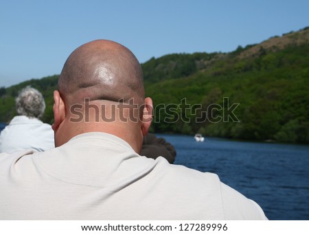 back of a mans bald head