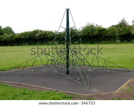 rope climbing frame on a recreation area of a park