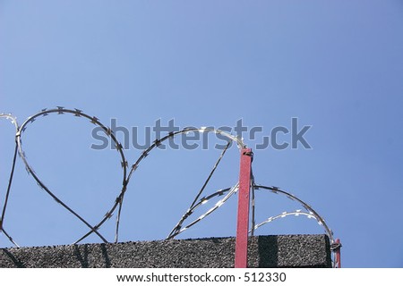razor wire on a building