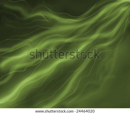 green abstract background of curves and waves